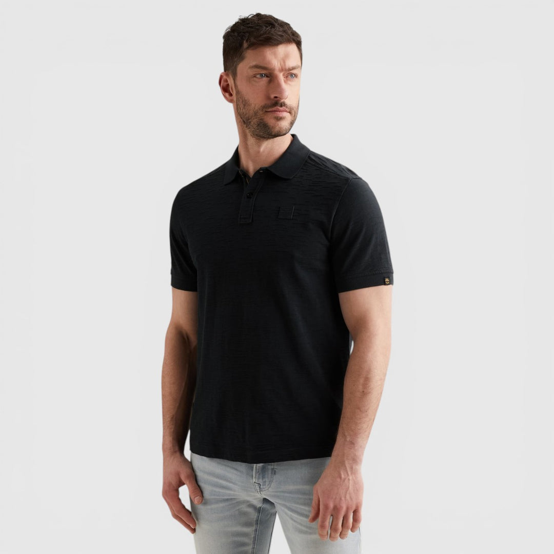 PPSS2604868-5282 PME Legend Polo Jacquard jersey Carbon / Donkerblauw