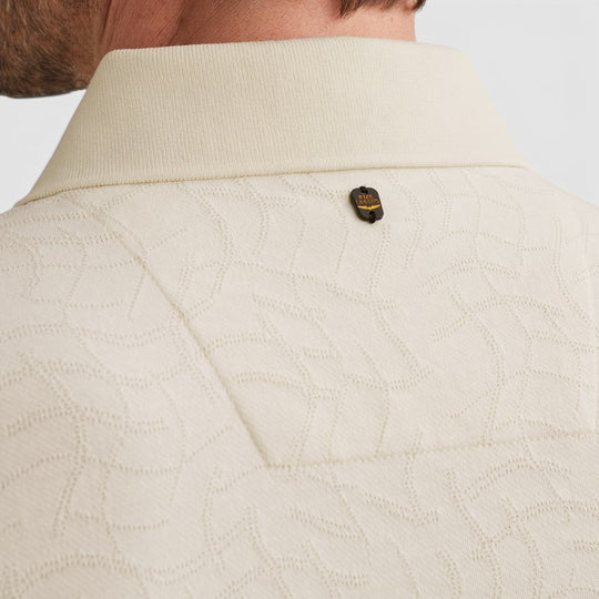 PPSS2605860-7001 PME Legend Polo Jersey Met Allover Jacquardpatroon Egret / Ecru