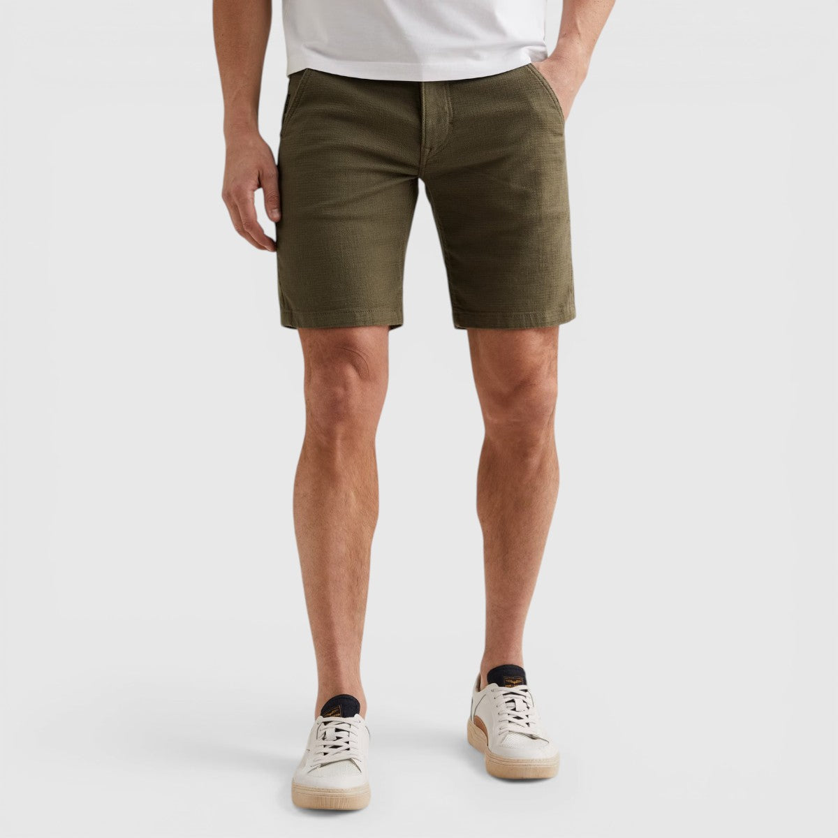 PSH2604665-6389 PME Legend Korte Broek Linen Structure Dusky Green / Groen