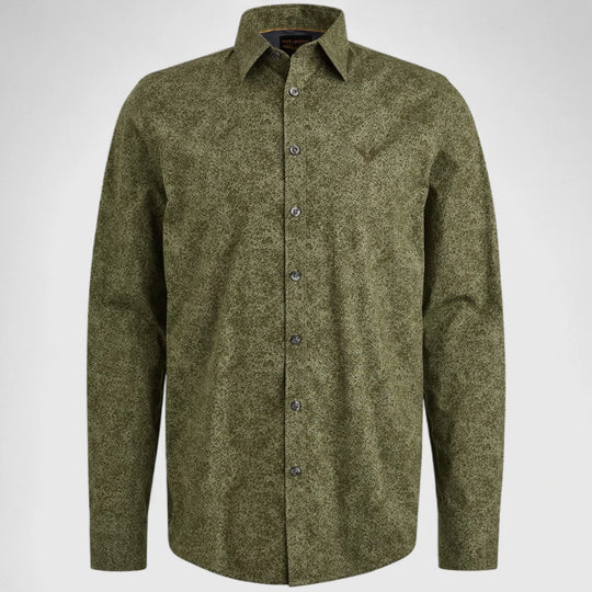 PSI2508211-6416 Olive Night PME Legend Shirt Print Cotton Lycra