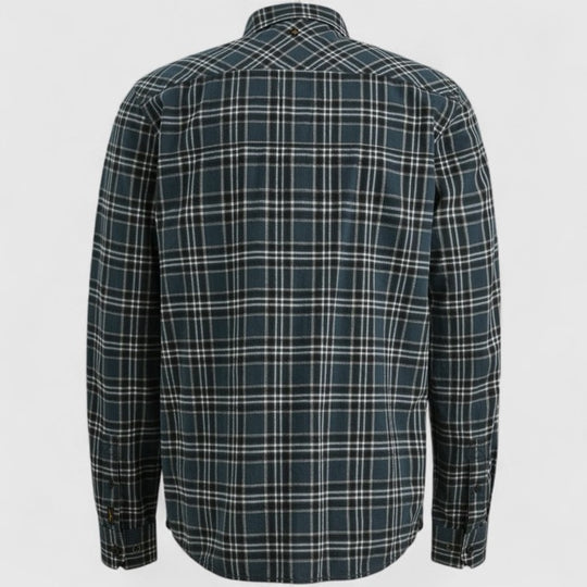 PSI2510201-5281 PME Legend Shirt Herringbone Yarn Dyed Check Salute / Donkerblauw