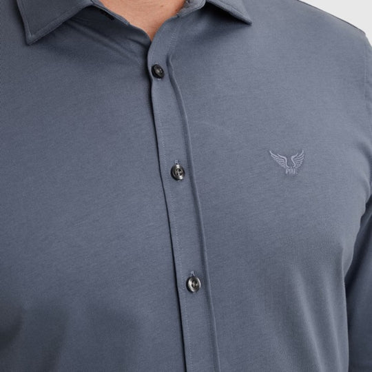 PSI2511234-5301 PME Legend Shirt Satin Jersey Vintage Indigo / Blauw