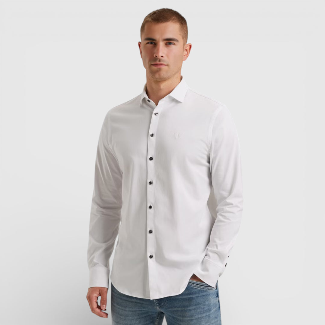 PSI2511234-7003 PME Legend Shirt Satin Jersey White / Wit