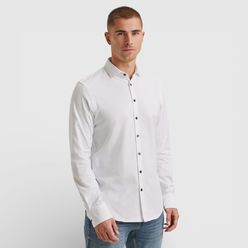 PSI2511234-7003 PME Legend Shirt Satin Jersey White / Wit