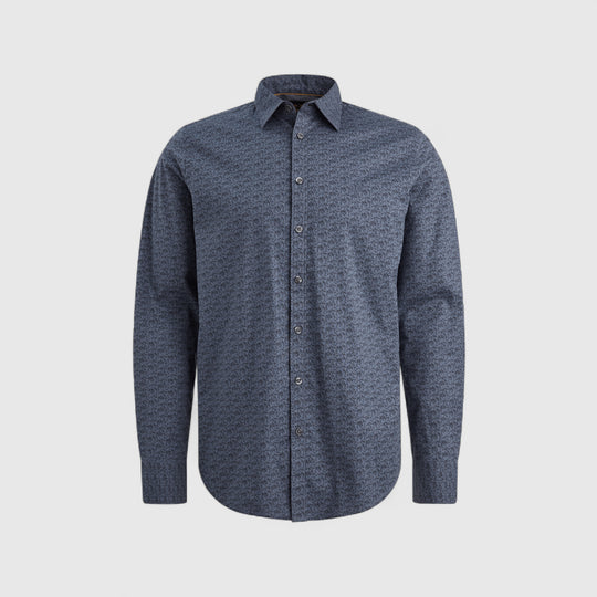 PSI2511239-5301 PME Legend Shirt Print On Cotton Lycra Vintage Indigo / Blauw