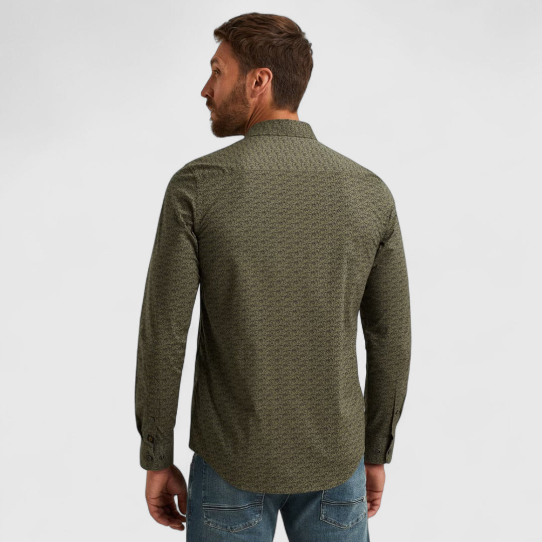 PSI2511239-6213 PME Legend Shirt Print On Cotton Lycra Four Leaf Clover / Groen