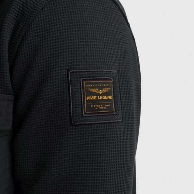PSI2511246-5282 PME Legend Overshirt Waffle Jersey Carbon / Blauw