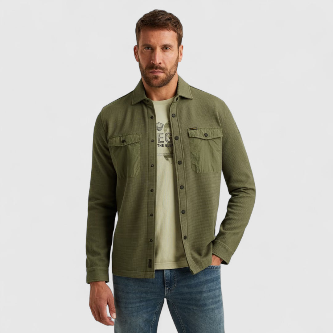 PSI2511246-6213 PME Legend Overshirt Waffle Jersey Four Leaf Clover / Groen
