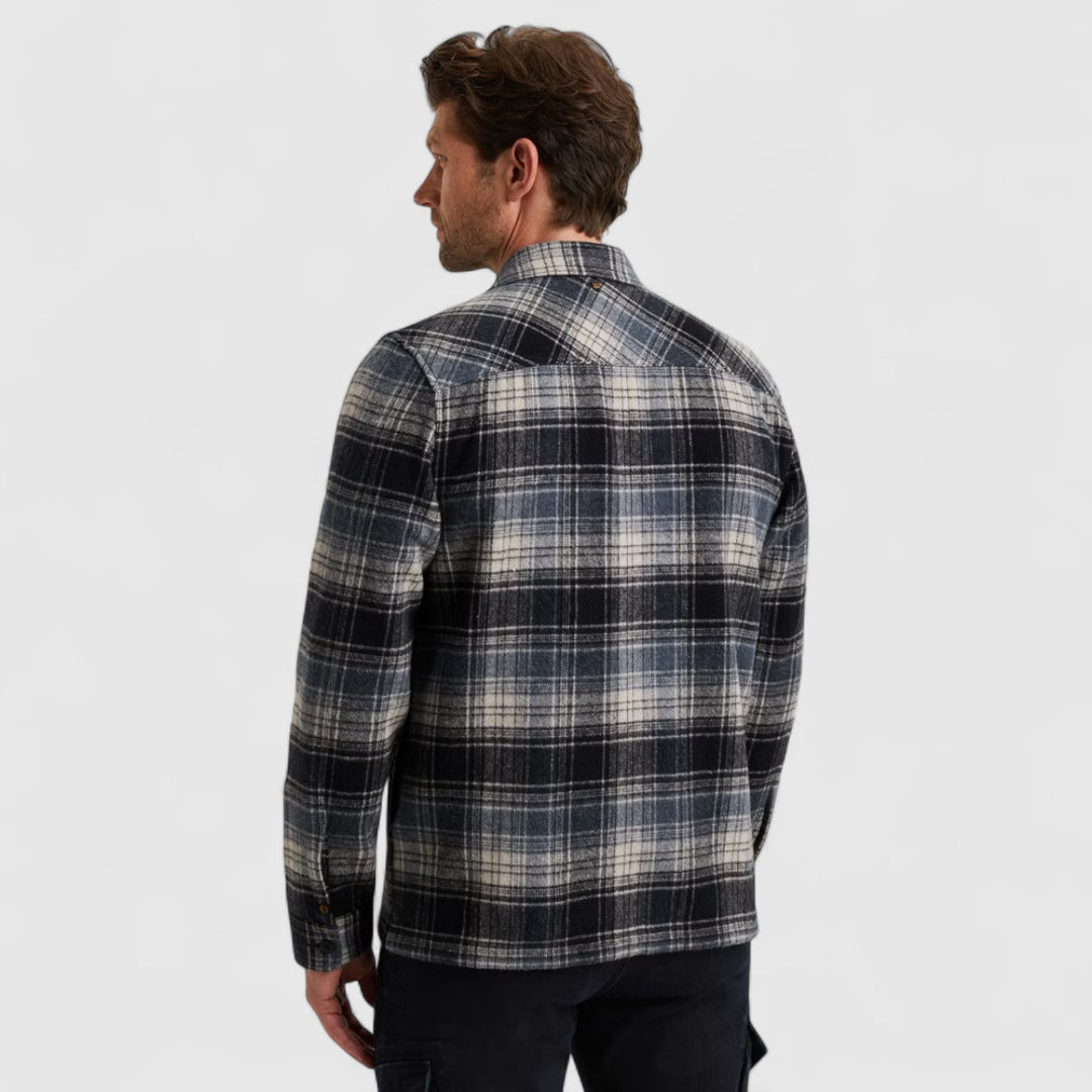 PSI2511260-5282 PME Legend Overshirt Woolblend Check Carbon