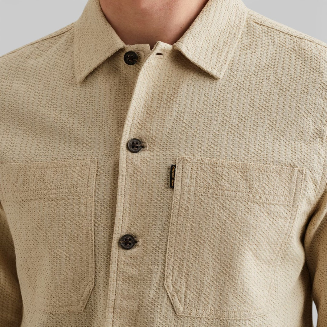 PSI2602222-7013 PME Legend Overshirt Dobby Structure Bone White / Wit