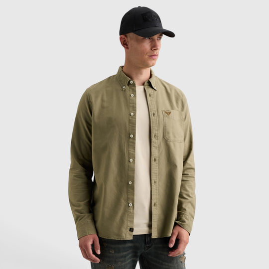 PME Legend Oxford overhemd in Overland Trek Groen, vooraanzicht, PSI2608220-6485