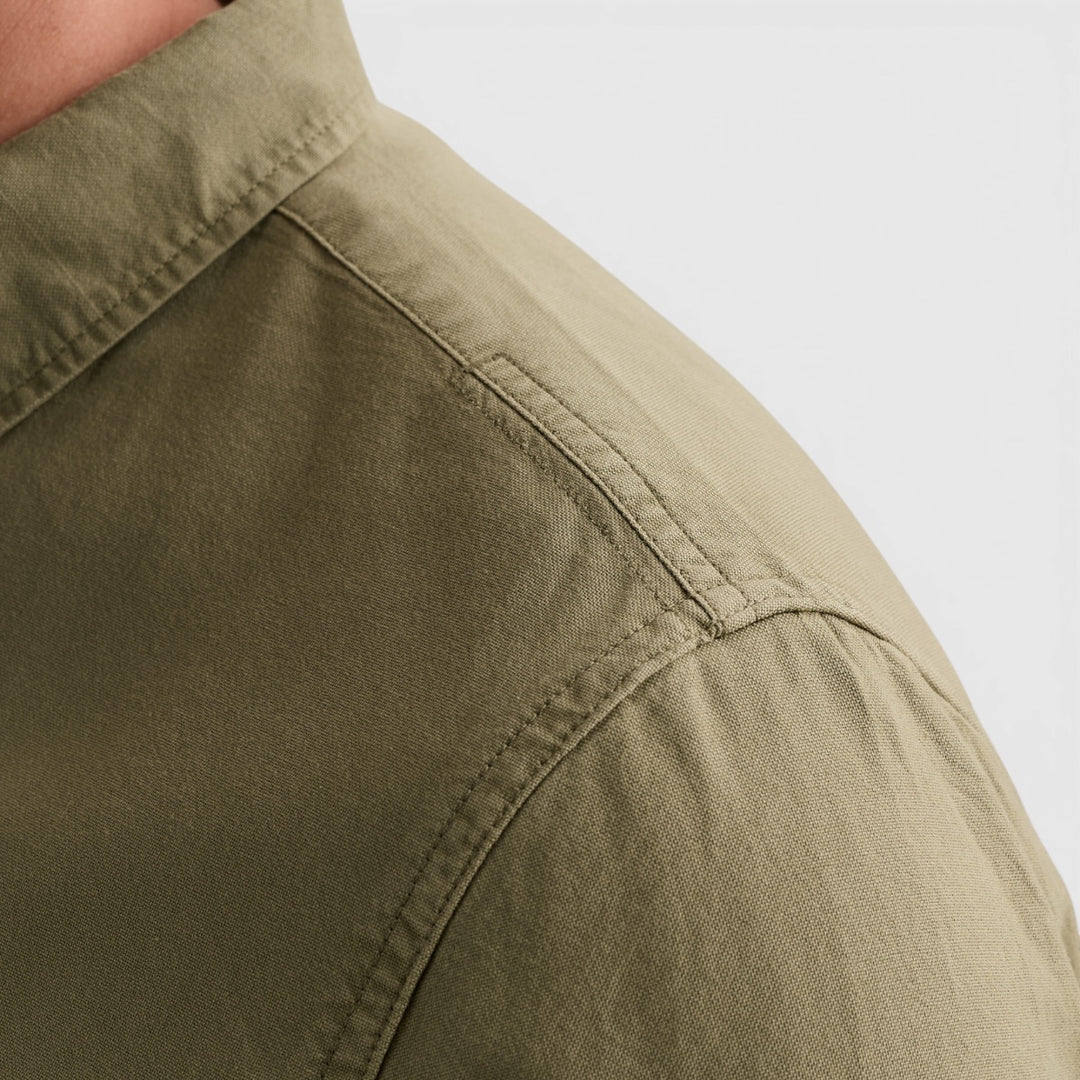 PME Legend Oxford overhemd in Overland Trek Groen, stof en afwerking, PSI2608220-6485