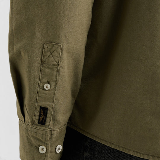 PME Legend Oxford overhemd in Overland Trek Groen, mouw en manchet, PSI2608220-6485