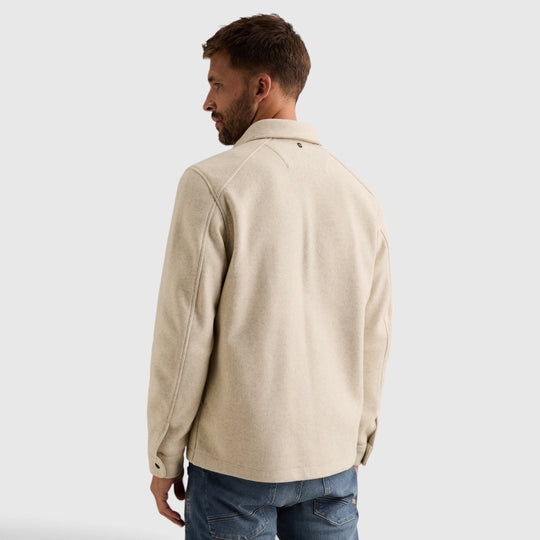 PSI2609241-7013 PME Legend Overshirt Wool Look met Borstzakken Bone White / Beige