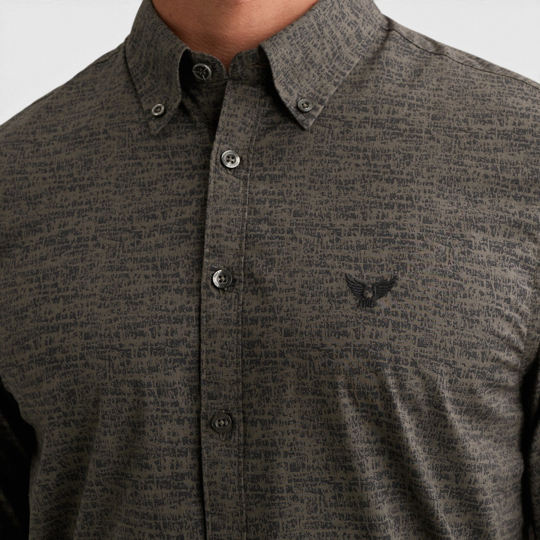 PSI2609250-9140 PME Legend Overhemd Poplin Allover Print Obsidian / Bruin