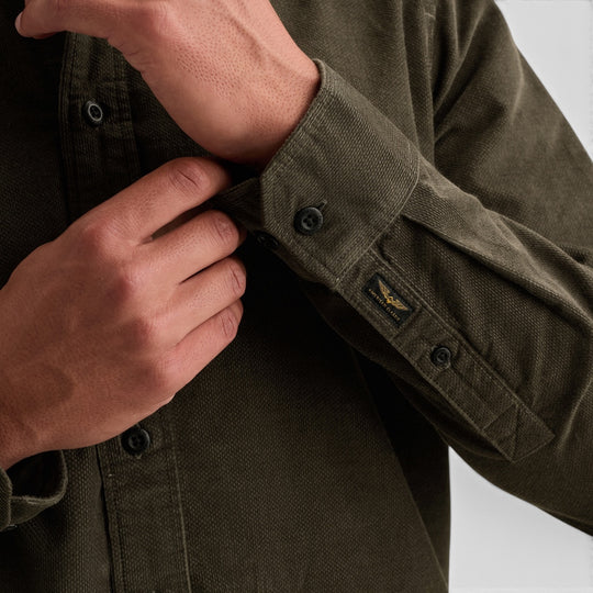 PME Legend Overhemd Corduroy met Borstborduurwerk