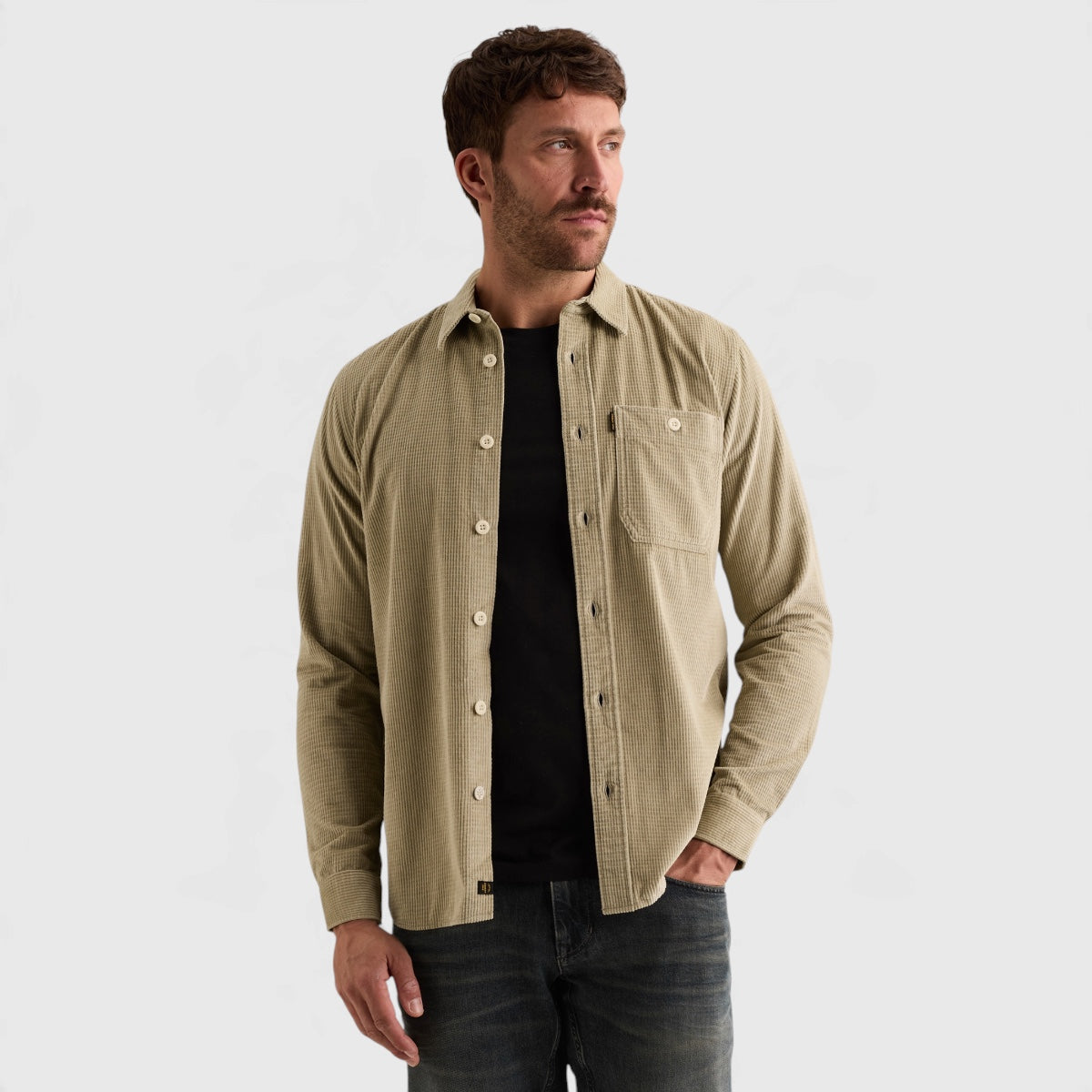 PSI2610208-6412 PME Legend Overhemd Dobby Corduroy Abbey Stone / Steenbeige