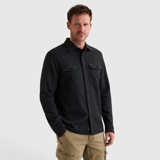 PSI2610288-5281 PME Legend Overshirt Cargo Waffle Jersey Salute / Marineblauw