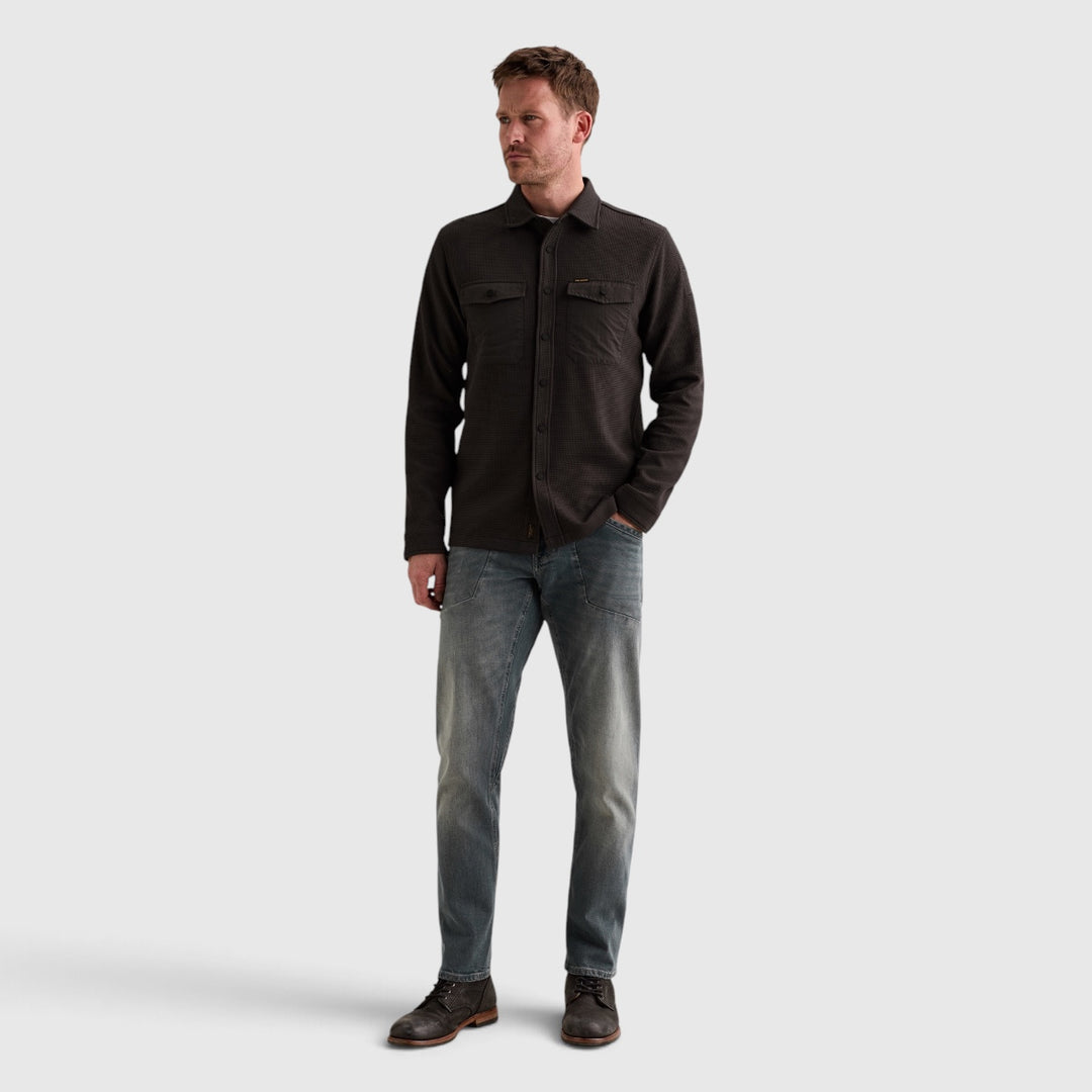 PSI2610288-9140 PME Legend Overshirt Cargo Waffle Jersey Obsidian / Bruin