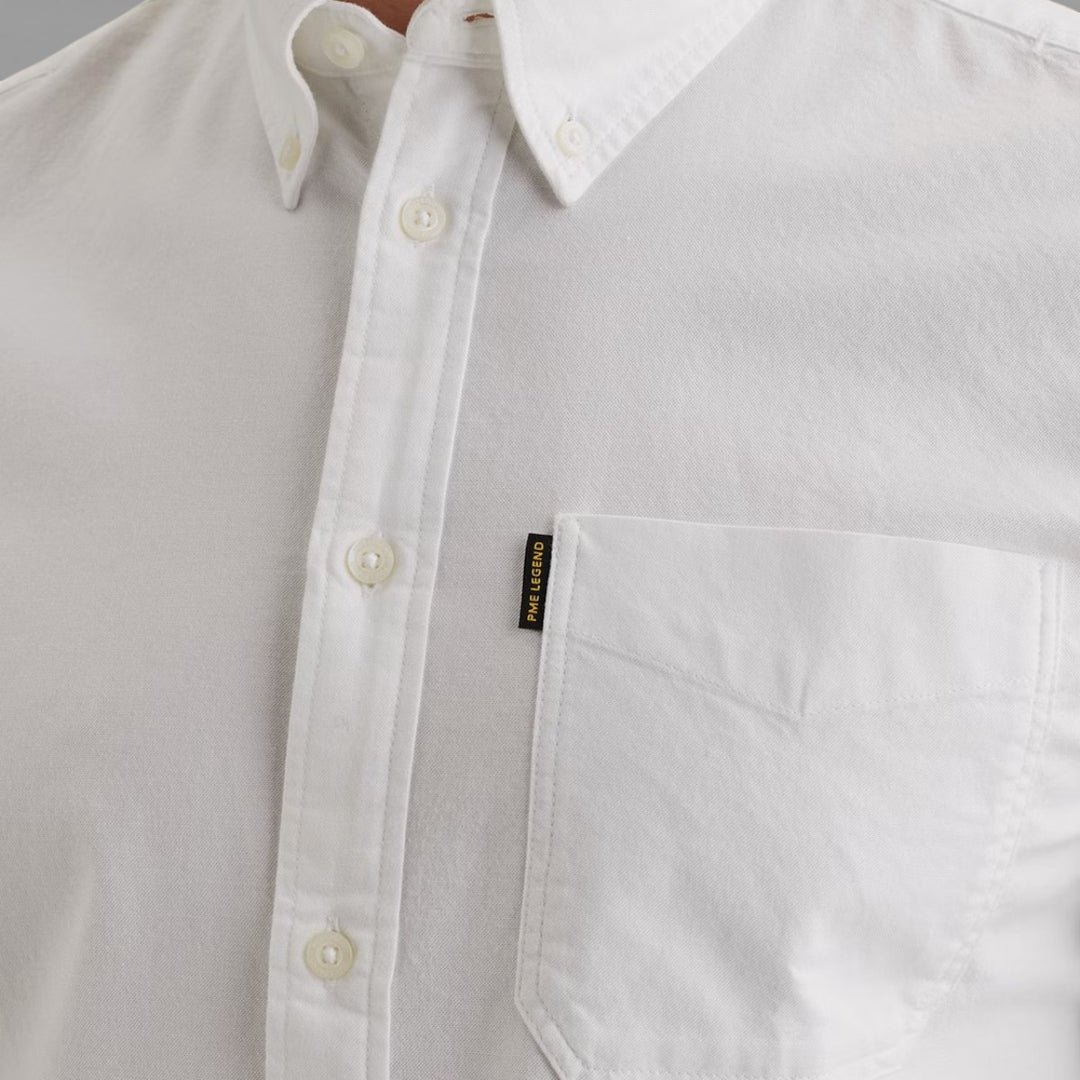PSI650003-7003 PME Legend Overhemd 2 Tone Oxford Cotton Lycra Bright White / Wit
