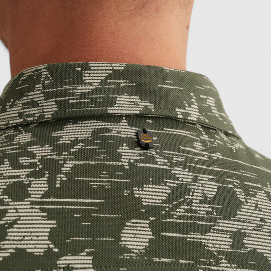 PSIS2603254-6150 PME Legend Overhemd Jersey Piqué Allover Print Thyme / Groen