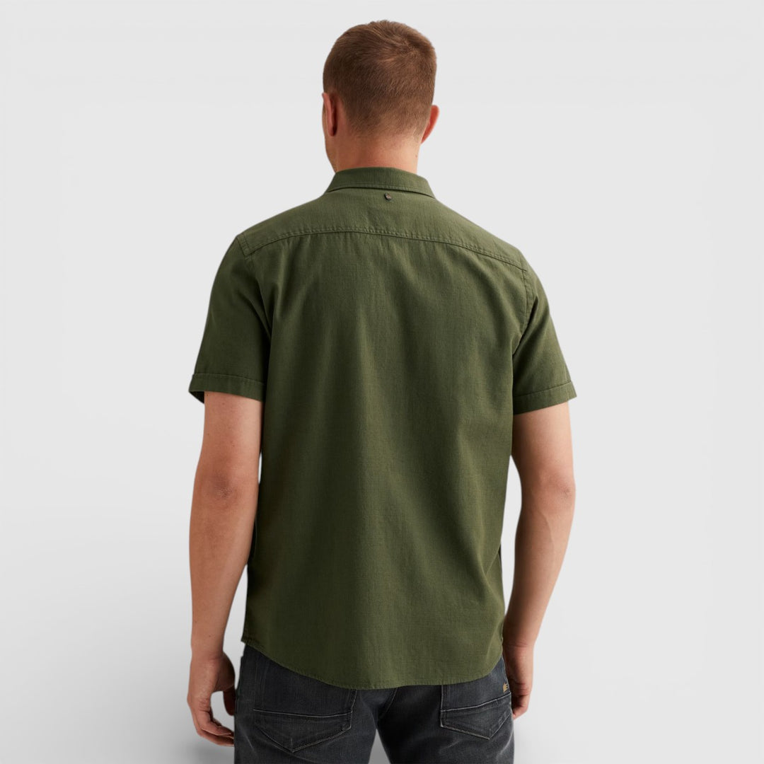 PSIS2603268-6150 PME Legend Overhemd van Slub Katoen Thyme / Groen