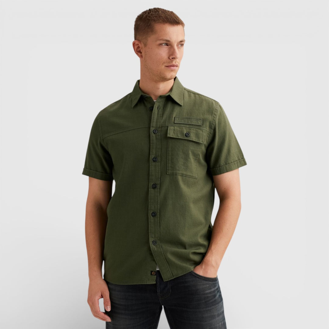 PSIS2603268-6150 PME Legend Overhemd van Slub Katoen Thyme / Groen