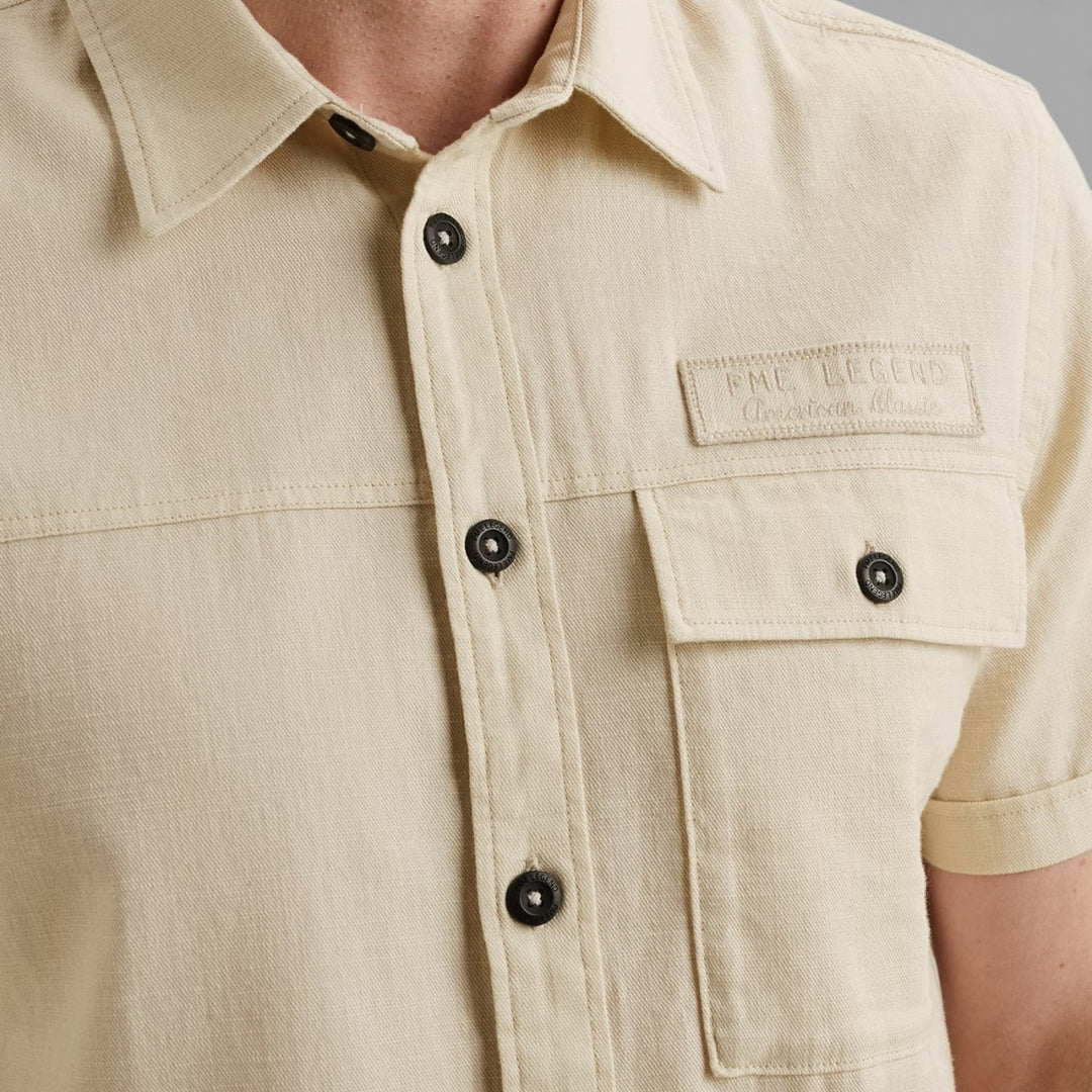 PSIS2603268-7013 PME Legend Overhemd van Slub Katoen Bone White / Wit
