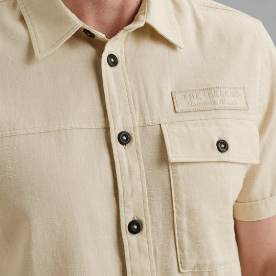 PSIS2603268-7013 PME Legend Overhemd van Slub Katoen Bone White / Wit