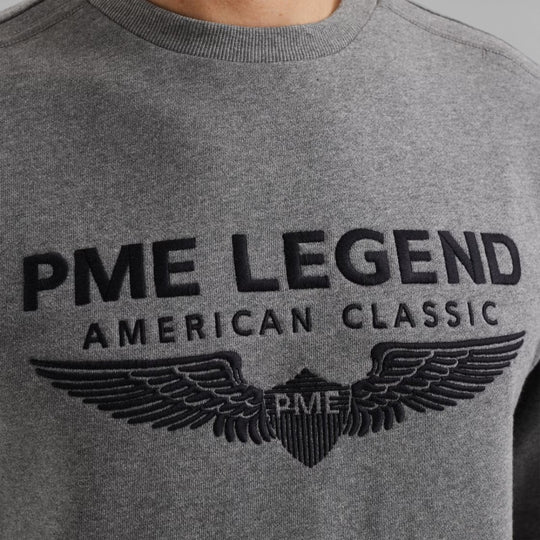 PSW0000440-960 PME Legend Crewneck Logo Soft Terry Grey Melee / Grijs