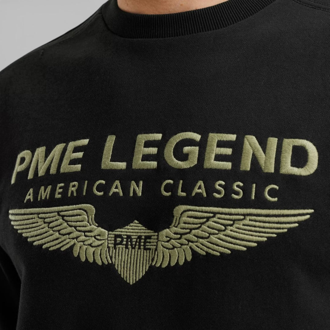 PSW0000440-999 PME Legend Crewneck Logo Soft Terry Black / Zwart