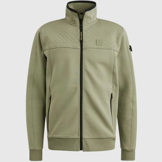 PSW2508437-6379 PME Legend Sweater Zip Jacket Interlock Oil Green / Groen