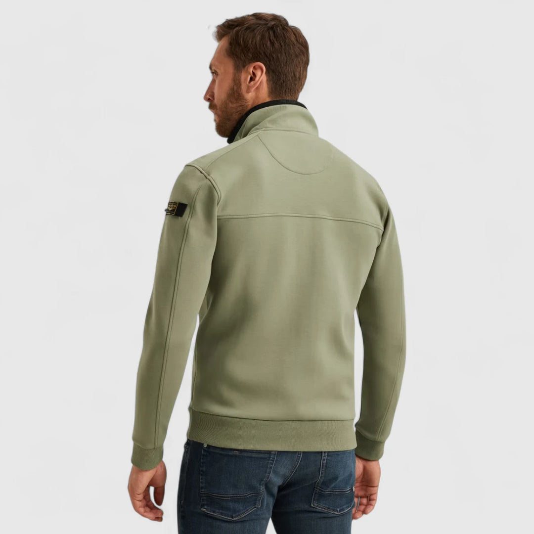 PSW2508437-6379 PME Legend Sweater Zip Jacket Interlock Oil Green / Groen