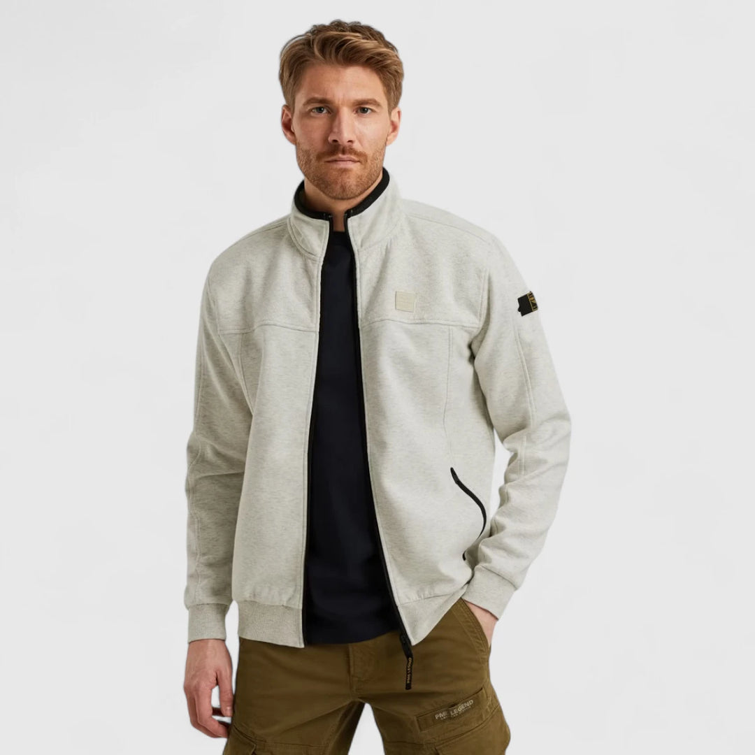 PSW2508437-910 PME Legend Sweater Zip Jacket Interlock Bone White Melee