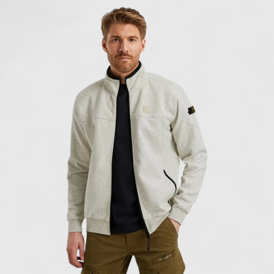 PSW2508437-910 PME Legend Sweater Zip Jacket Interlock Bone White Melee