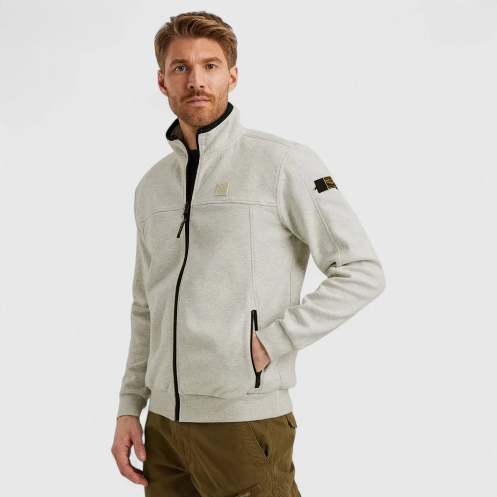 PSW2508437-910 PME Legend Sweater Zip Jacket Interlock Bone White Melee