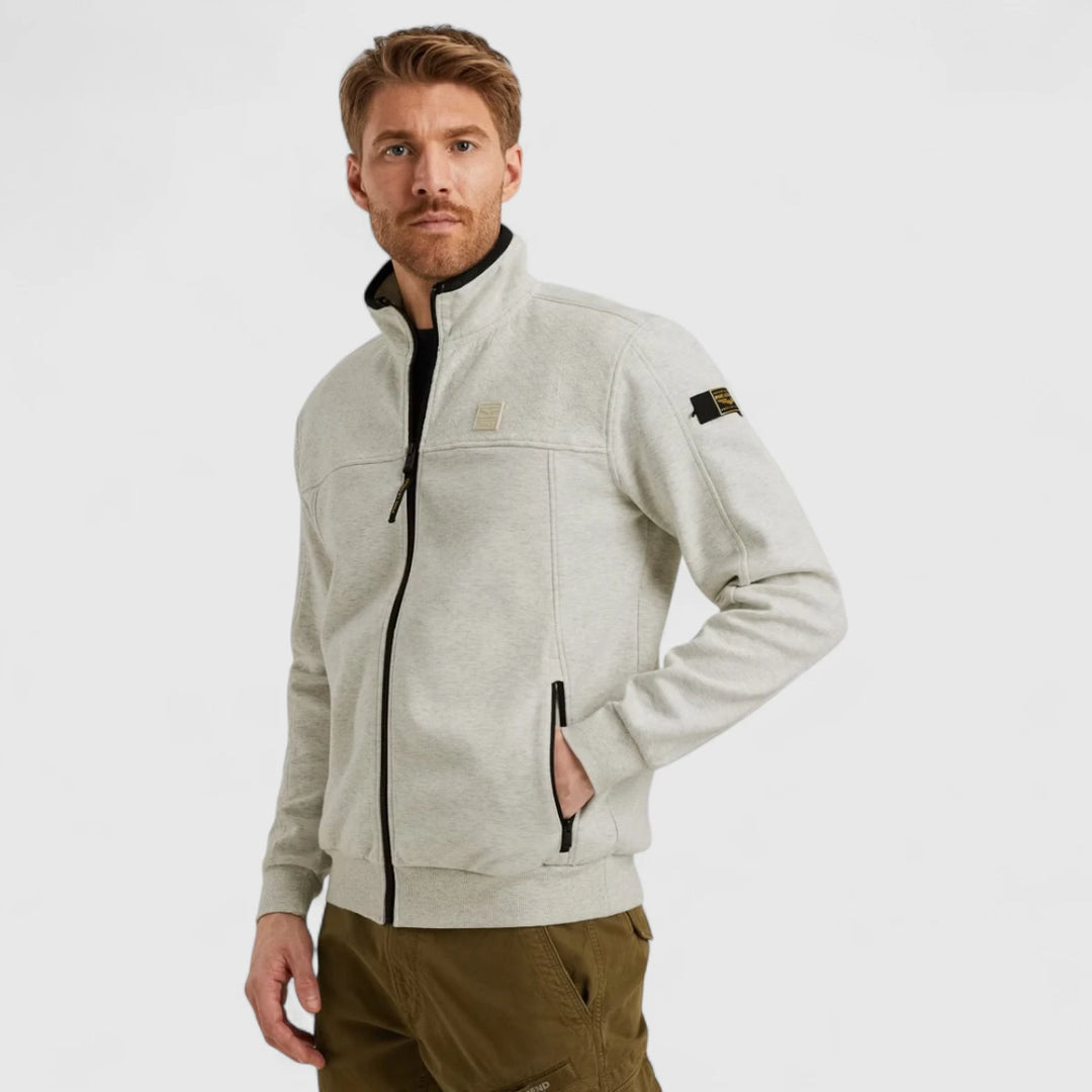 PSW2508437-910 PME Legend Sweater Zip Jacket Interlock Bone White Melee