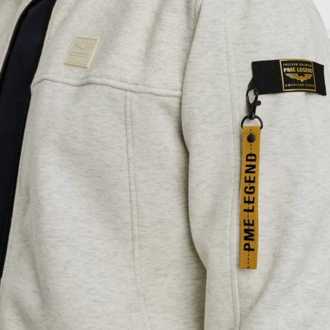 PSW2508437-910 PME Legend Sweater Zip Jacket Interlock Bone White Melee
