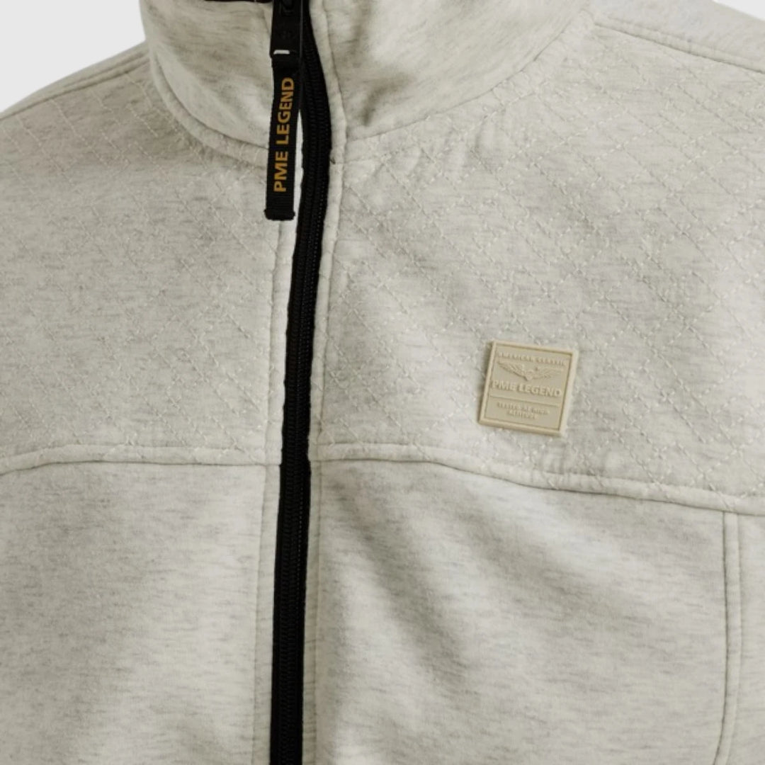 PSW2508437-910 PME Legend Sweater Zip Jacket Interlock Bone White Melee