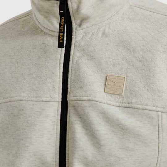 PSW2508437-910 PME Legend Sweater Zip Jacket Interlock Bone White Melee