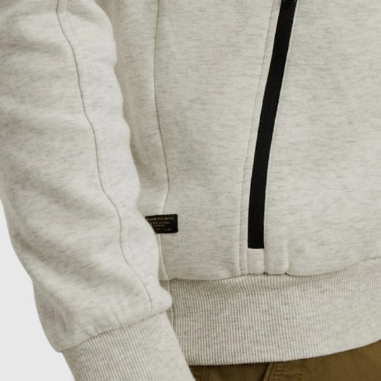 PSW2508437-910 PME Legend Sweater Zip Jacket Interlock Bone White Melee