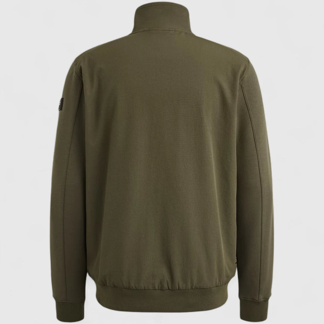 PSW2508438-6416 PME Legend Sweater Zip Jacket Jacquard Interlock Olive Night / Groen