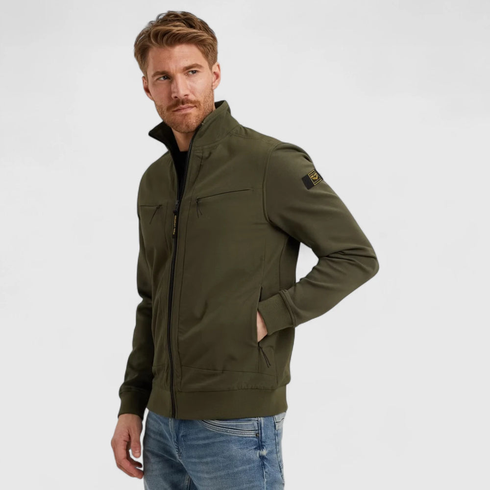 PSW2508438-6416 PME Legend Sweater Zip Jacket Jacquard Interlock Olive Night / Groen
