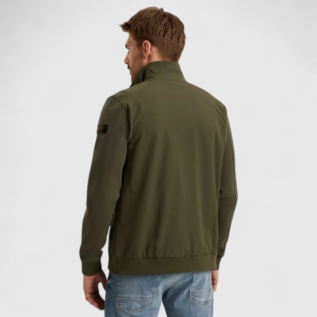PSW2508438-6416 PME Legend Sweater Zip Jacket Jacquard Interlock Olive Night / Groen