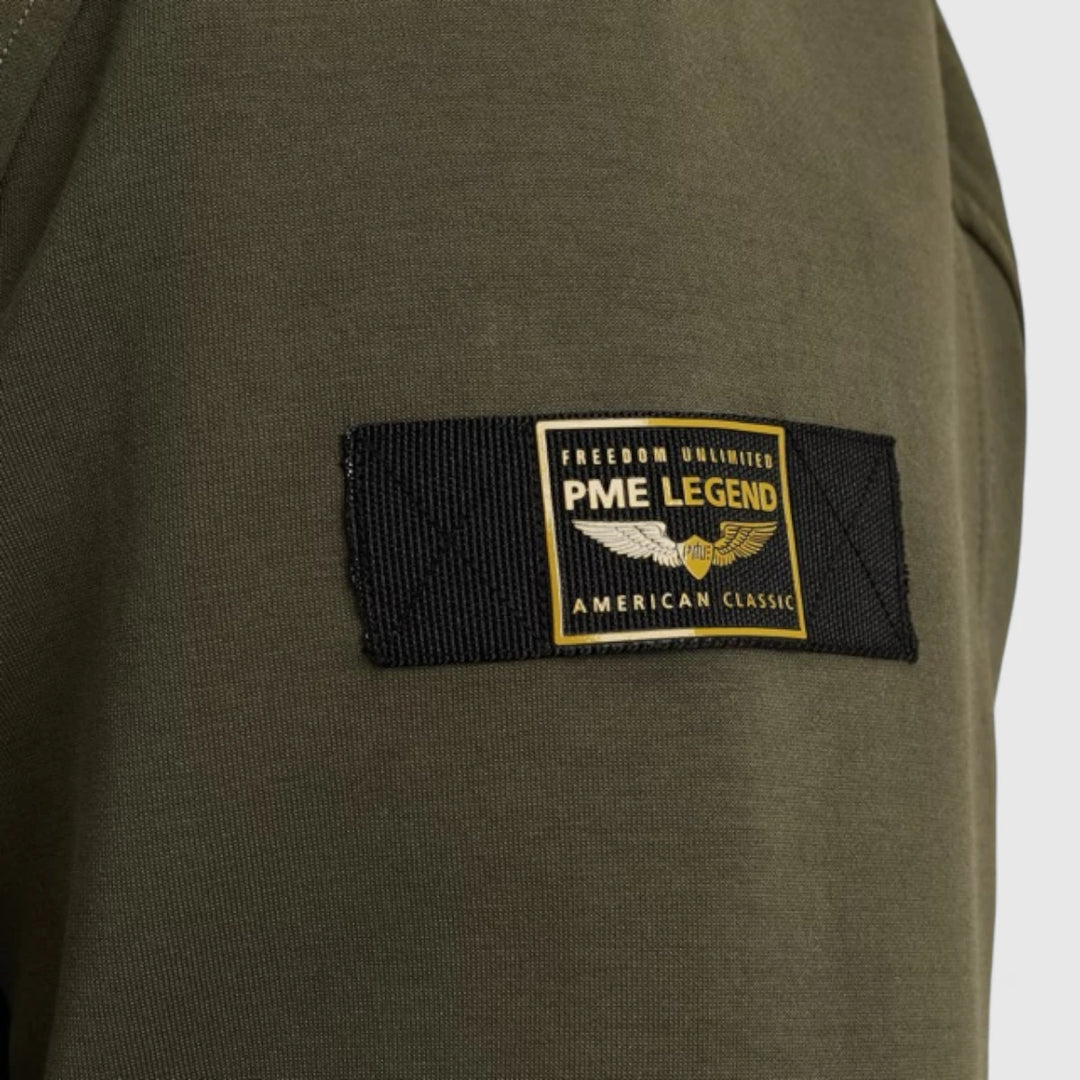 PSW2508438-6416 PME Legend Sweater Zip Jacket Jacquard Interlock Olive Night / Groen