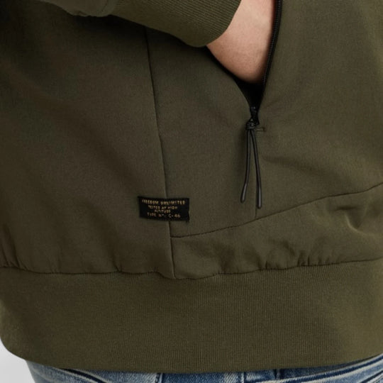 PSW2508438-6416 PME Legend Sweater Zip Jacket Jacquard Interlock Olive Night / Groen