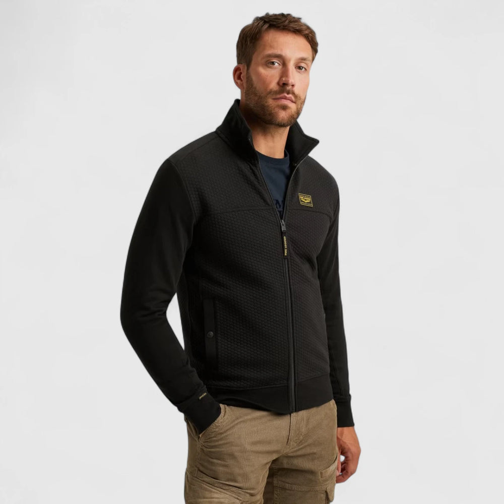 PSW2509436-999 PME Legend Zip Jacket Jacquard Interlock Sweat Black