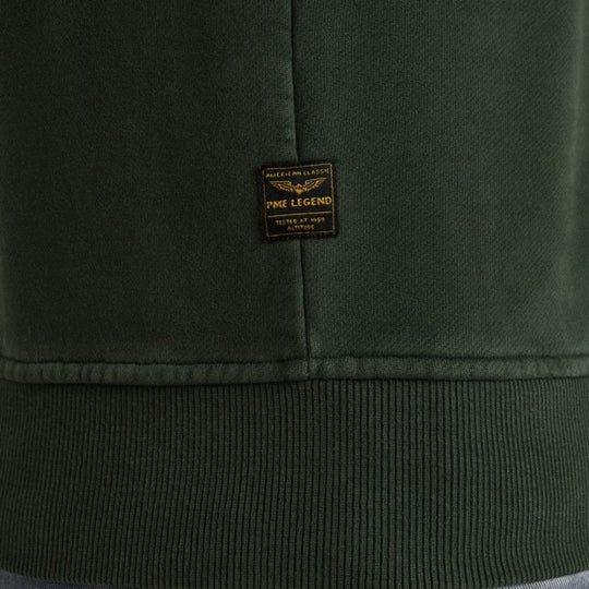 PSW2510473-6027 PME Legend Crewneck Peach Fleece Darkest Spruce / Groen