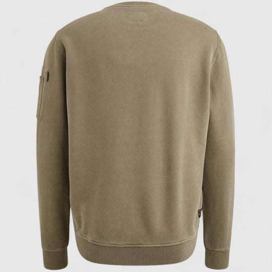 PSW2510473-6389 PME Legend Crewneck Peach Fleece Dusky Green / Groen