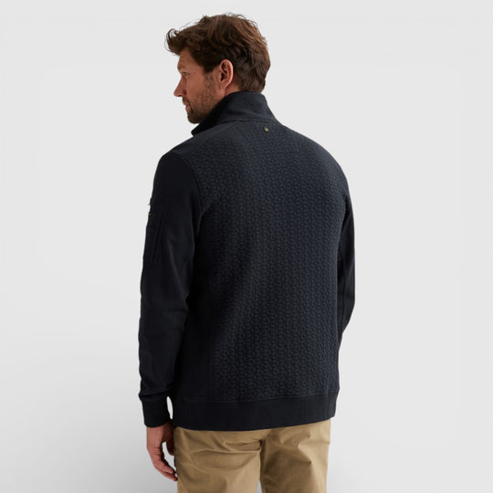 PSW2602475-5281 PME Legend Zip Jacket Jacquard Interlock French Terry Salute / Donkerblauw